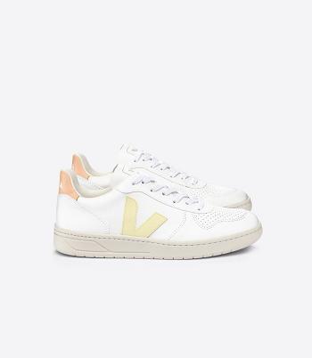 Adults Vegan Veja V-10 Cwl Sun Peach ασπρα πορτοκαλι κοραλι | GRCIF67118