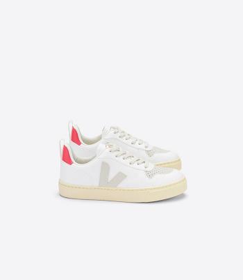 Kids Vegan Veja V-10 Laces Cwl Pierre Rose Fluo ασπρα ροζ | GRDYB58405