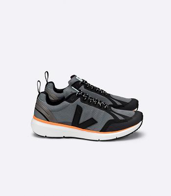 παπουτσια για τρεξιμο σε δρομο Sneakers Veja Condor 2 Alveomesh Concrete Neon μαυρα πορτοκαλι | TGRWZ31503